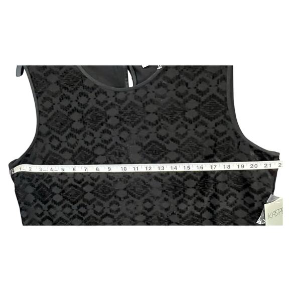 Kasper Cami Tank Top XL Black Burnout Velvet Knit Modern Classic Whimsygoth NEW - Picture 7 of 15